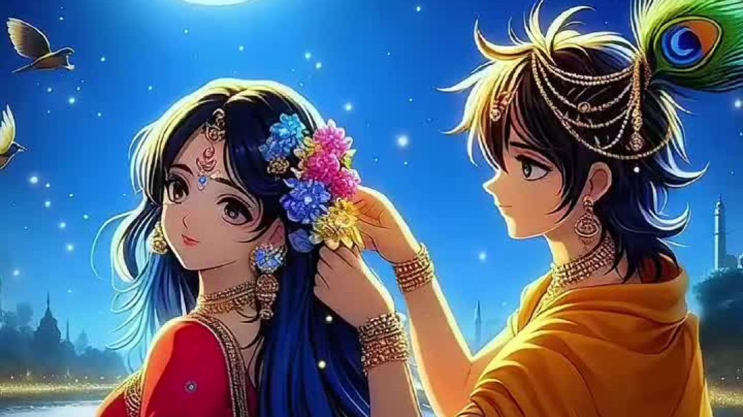 ⁣Radha 💛krishna ❣️=🌺Radhe Krishna, a love that's