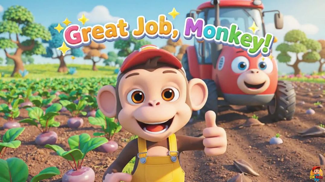 ⁣🐒🚜 Monkey’s Silly Ploughing Trouble &amp;amp; Smart Farm Fix  Funny Farm Work Cartoon