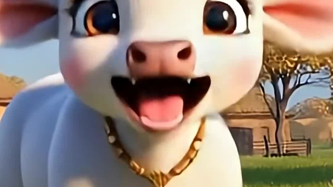 ⁣Gaiya Chara Khati Hai Dhere Se Chabati Hai Meri Gaiya, मेरी गैया #shorts #kidsrhymes #poems #kidsfun