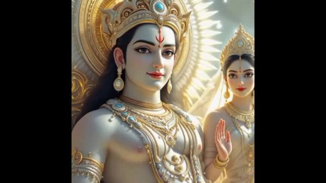 ⁣Vishnu Bhagwan aur Lakshmi mata