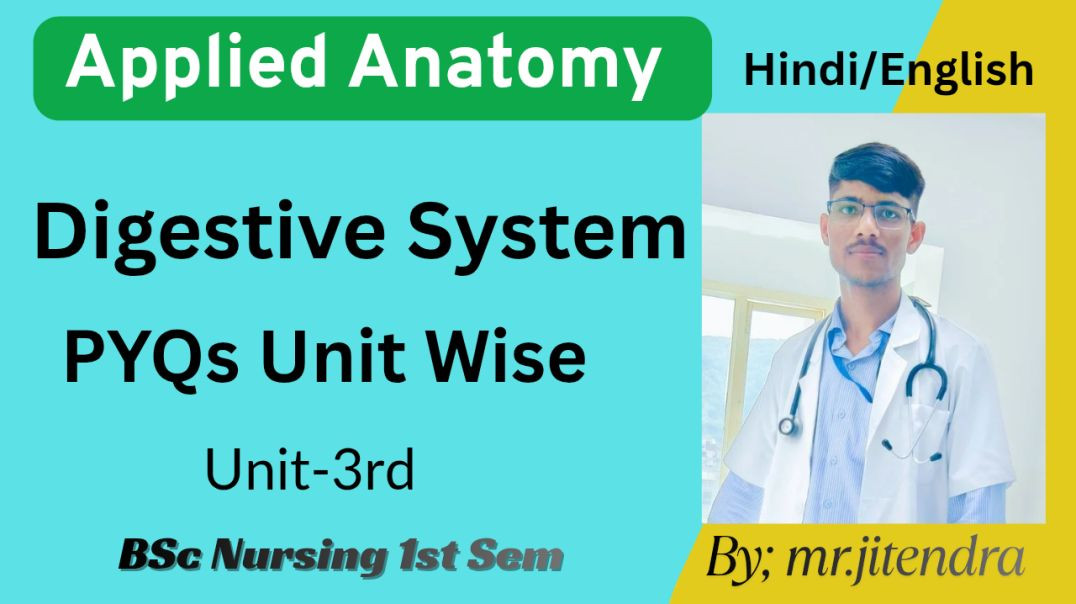⁣Applied Anatomy Unit–3 |RUHS BSc Nursing 1st Semester | Previous Year Questions (PYQs)