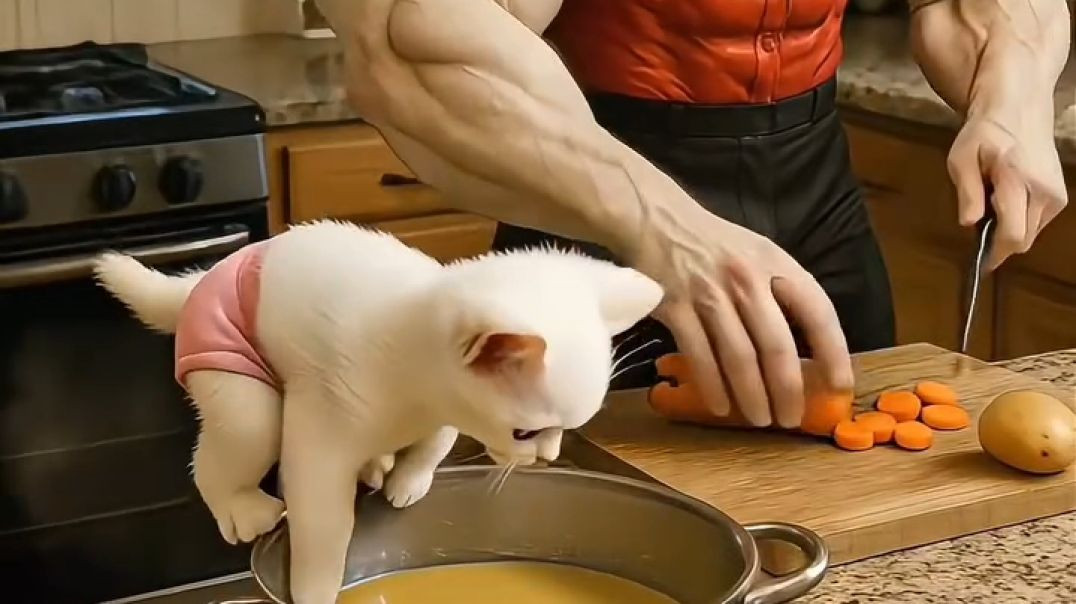 ⁣Most Adorable Cat Family Explores the Market with Mom & Dad #cutecats #viral #cats #cute #ai