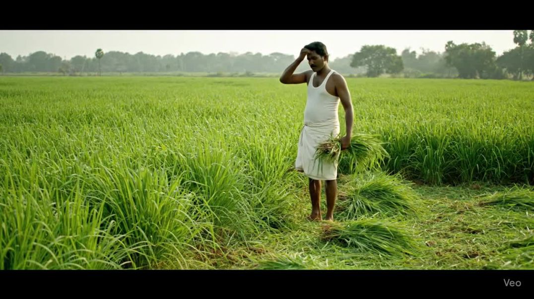 ⁣Indian farmers Grass cutting