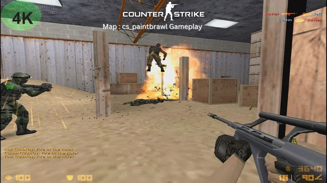 ⁣Counter-Strike 1.6 Action-Packed Hostage Rescue on cs_paintbrawl gameplay