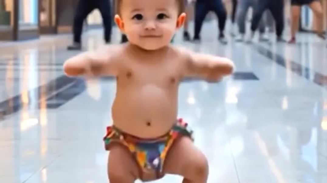 ⁣👶🐶_Twin_Babies_Cleaning_Mall_Floor_with_Puppy___Cute___Funny_Baby_Video_2025(1080p)