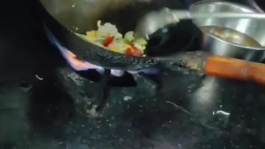 ⁣Chilli chicken making