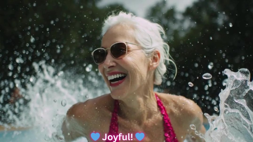 ⁣⁣💦😂 60 & Stunning at the Beach! #confidenceover40 #timelessbeauty #elegantwomen #beachvibes #bea