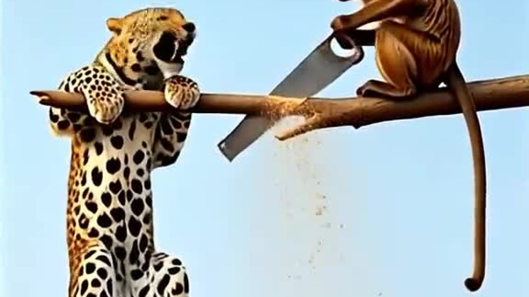 ⁣Cheetah and Monkey