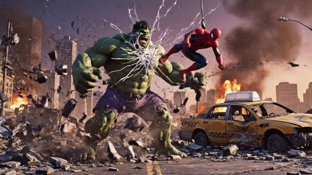 ⁣Spider man vs Hulk Fight