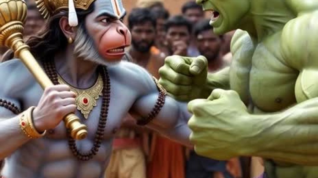⁣हनुमान जी खाली को मारते हुए
