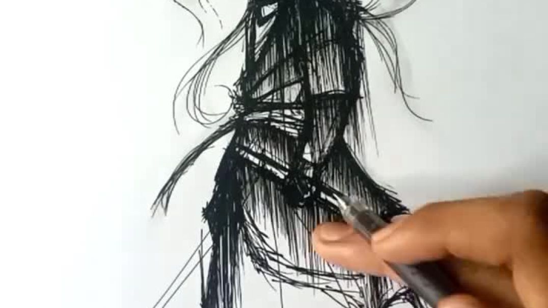 ⁣Speed Drawing Stick Man Samurai 🔥___dbz _goku _fyp(MP4)