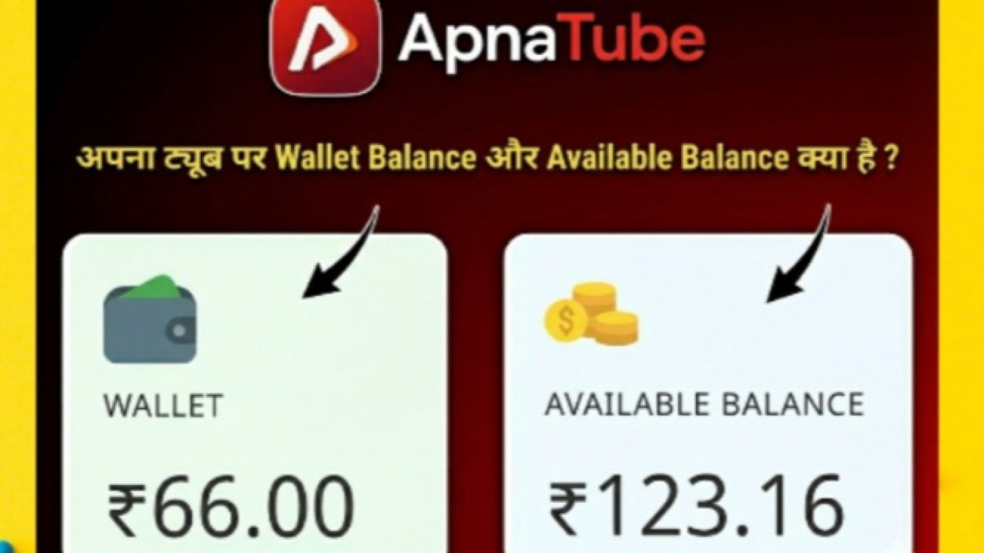 ⁣अपना ट्यूब पर Wallet Balance और Available Balance क्या है ?