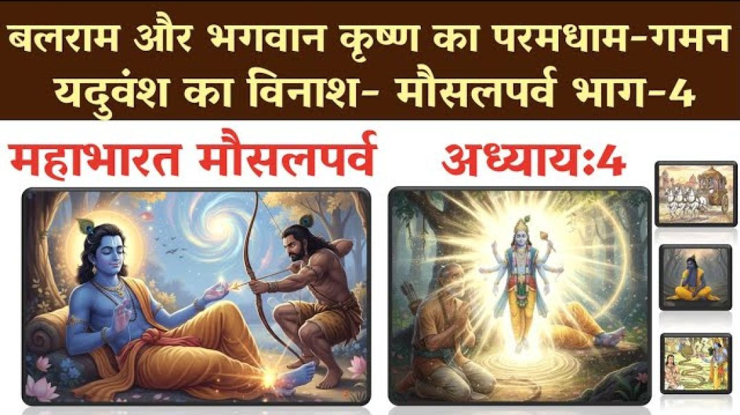 ⁣⁣बलराम और भगवान कृष्ण का परमधाम-गमन  |Mahabharat-6 MausalParva Ch:3 Bhag-4