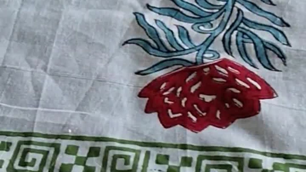 ⁣राजस्थानी हैंड ब्लॉक प्रिंटिंग 🥰❤️👍👍##shorts video## (1)