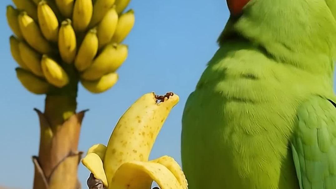 ⁣parrot_s_Banana_Tree_😭#parrot_#ai(1080p)