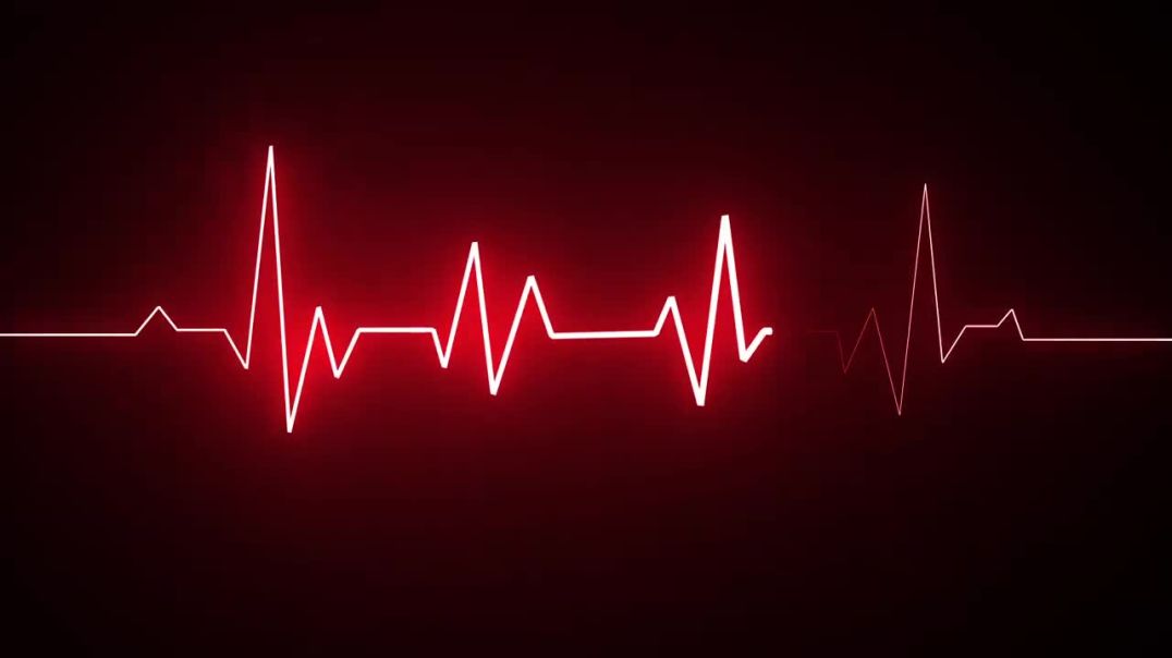 ⁣Motion Made - Free Cardiogram heartbeat heat pulse glowing red neon light loop animated background(7