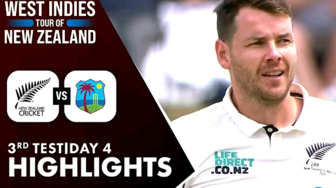 ⁣NZ vs WI _ 3rd Test Day 4 _ Highlights _