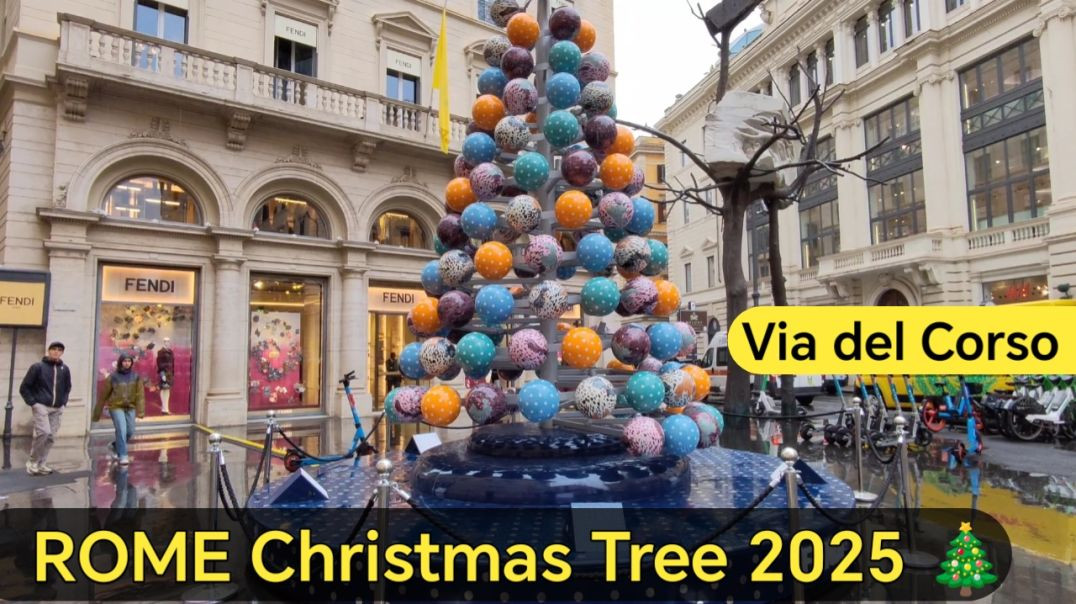 ⁣रोम इटली 🇮🇹 - ये है FENDI Christmas Tree 2025 in Rome 🌲