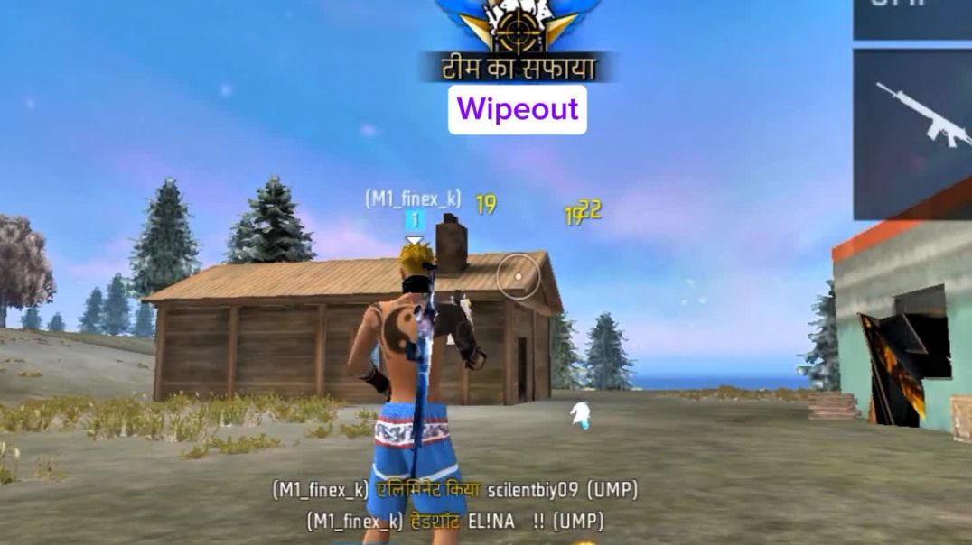 ⁣Free Fire headshot in1v4 clutch kiya hai ,🔥Solo me
