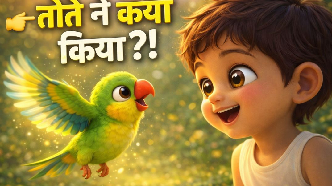 ⁣🦜👦 तोते ने क्या किया?! 😲 | बच्चे और तोते की दिल छू लेने वाली कहानी ❤️ | Kids Moral Story Hindi