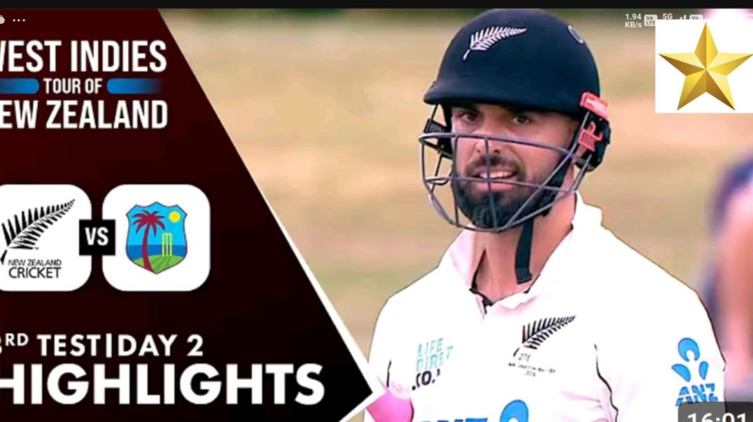 ⁣NZ vs WI _ 3rd Test Day 2 _ Highlights _
