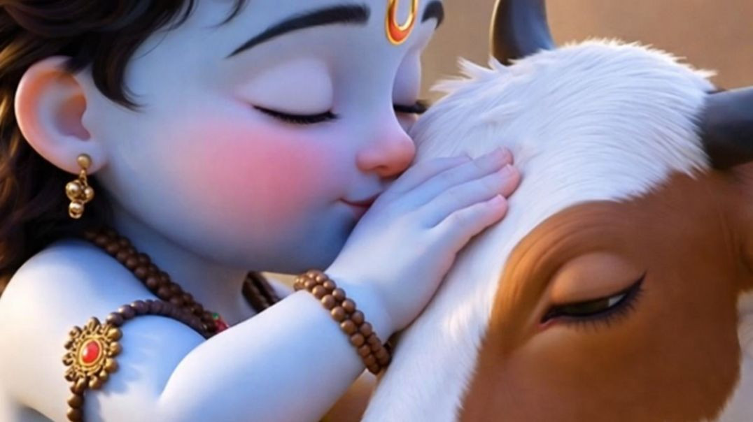 ⁣When Lord Krishna Feeds a Cow 🐄💛 | Pure Love & Compassion