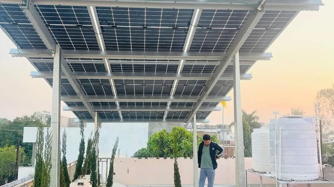 ⁣3Kw On-Grid solar system installation in aurangabad bihar