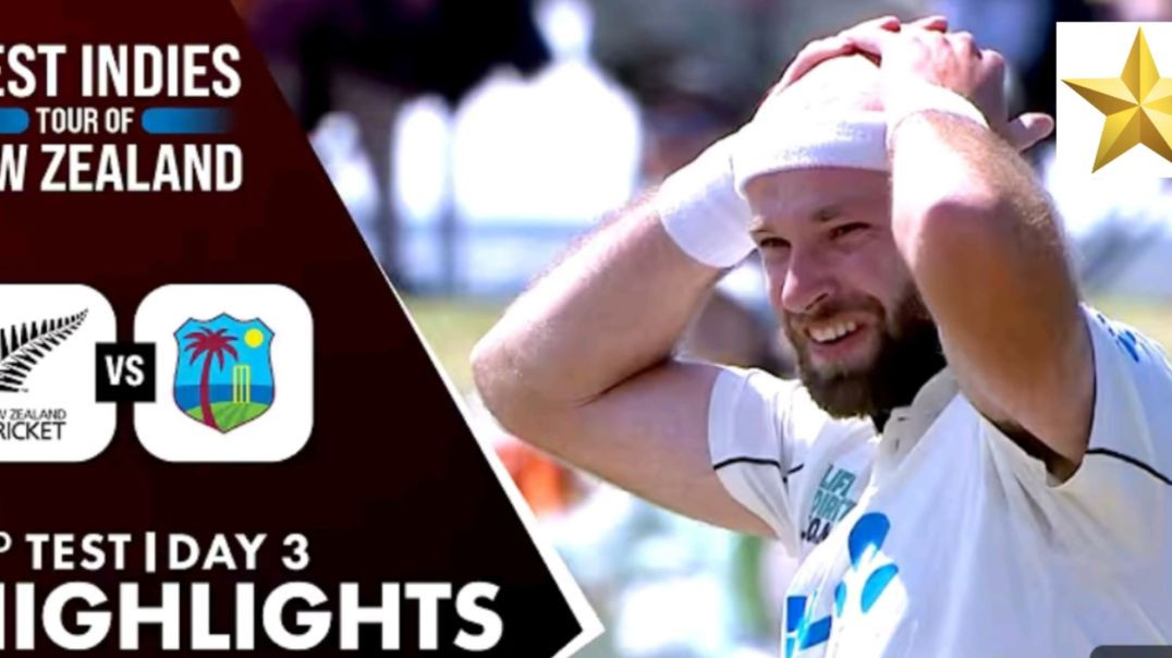 ⁣NZ vs WI _ 3rd Test Day 3 _ Highlights