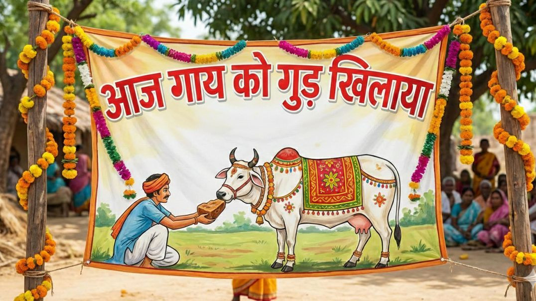 ⁣आज गाय को गुड़ खिलाया 🐄✨ | गांव की असली परंपरा | Emotional & Satisfying Video