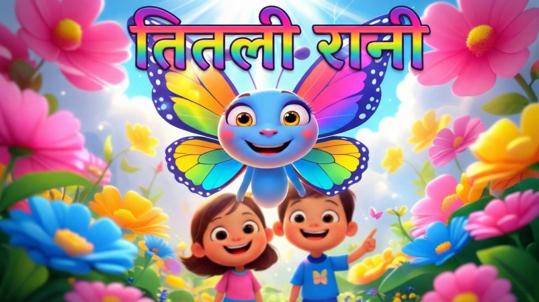 ⁣तितली रानी | Butterfly Song for Kids | Cute Hindi Rhyme