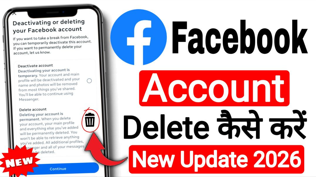 ⁣Facebook account delete kaise Kare
