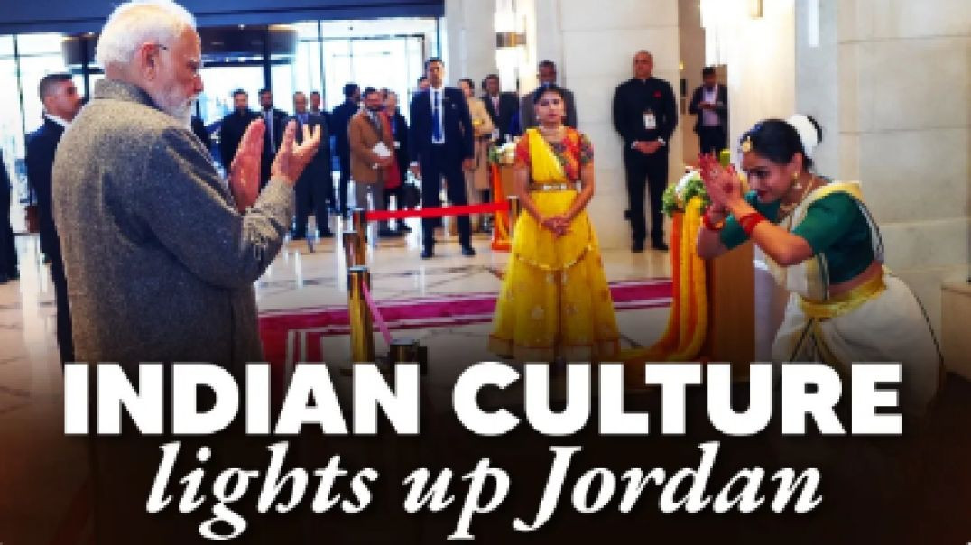 ⁣Enthralling cultural performance welcomes PM Modi in Jordan