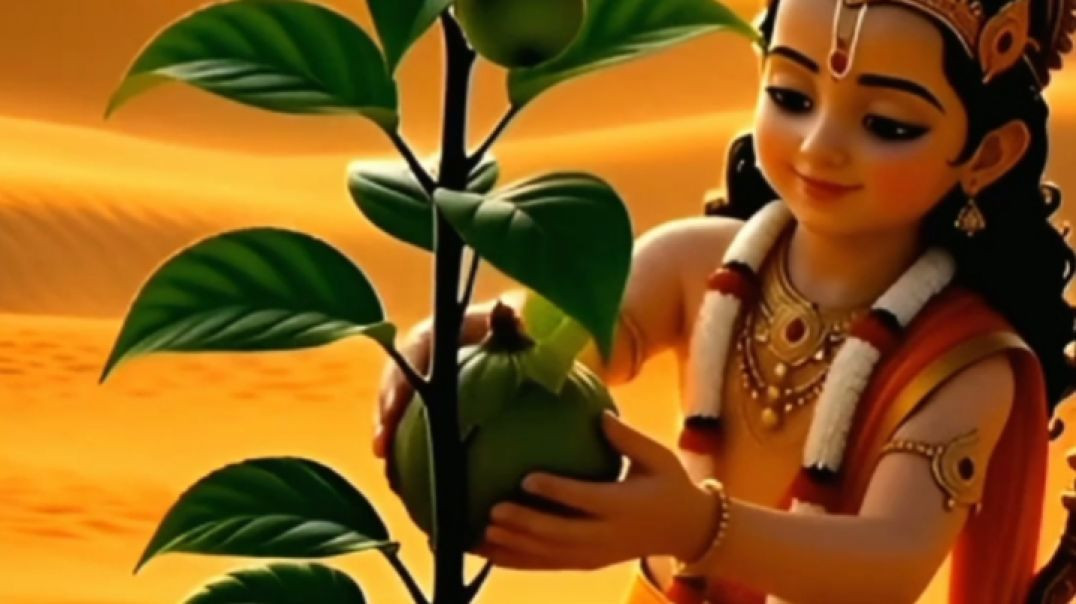 ⁣Lord Rama Planting a Tree in Desert | Divine Goddess Miracle Scene | 3D Animated Story #ai #shorts