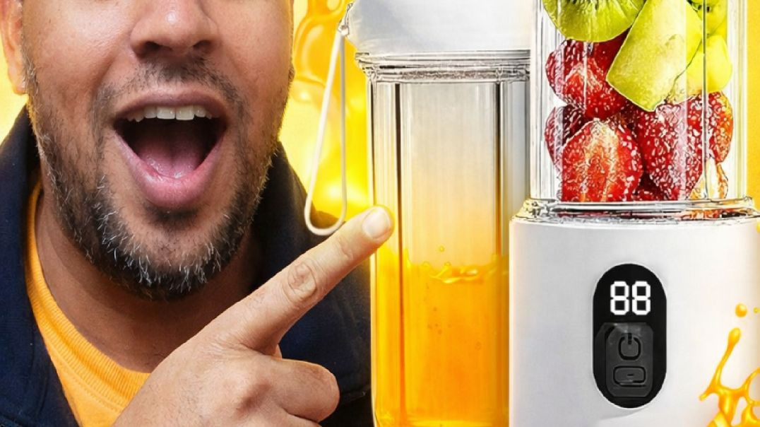 ⁣Blender Mixer Grinder ⚡ Portable Smoothie Maker | 6 Blade | Type-C Charging | Must Buy Gadget