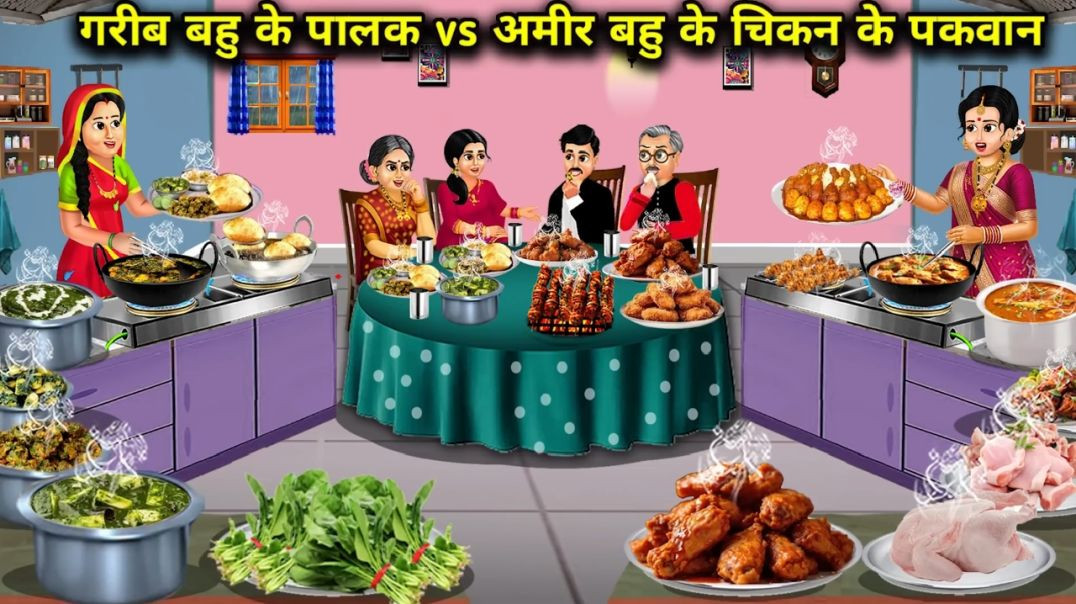 गरीब_बहु_के_पालक_vs_अमीर_बहु_के_चिकन_के_पकवान__Poor_daughter-in-law_s_spinach_vs