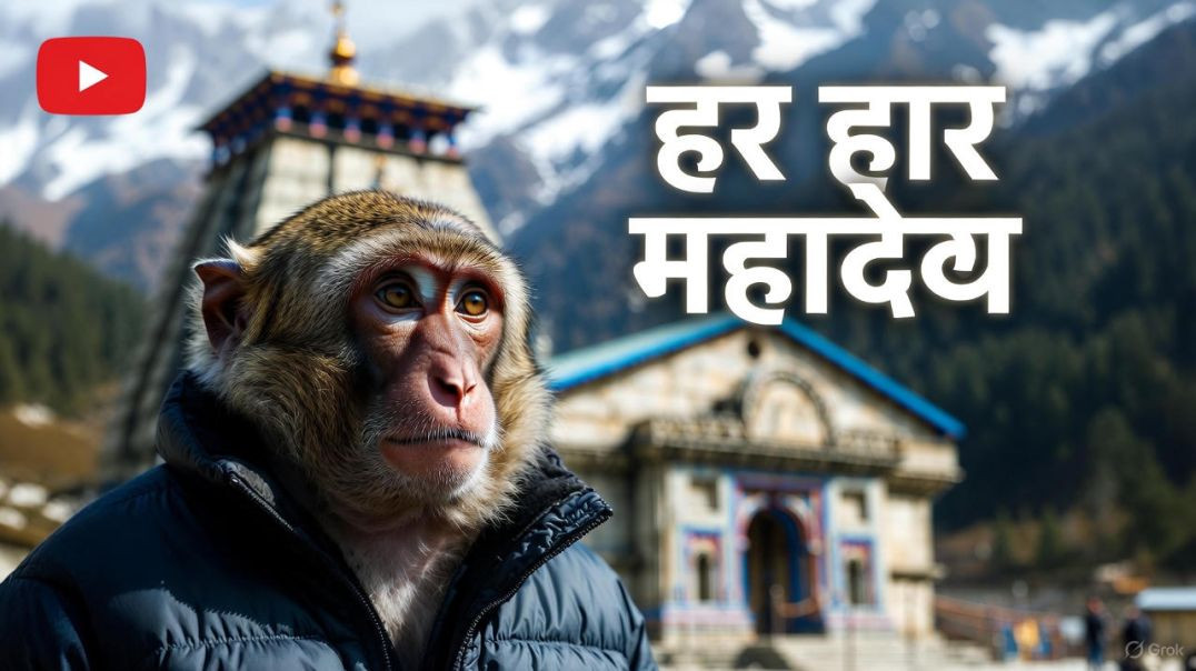 ⁣केदारनाथ धाम दर्शन 🙏 | बंदर व्लॉगर की अनोखी यात्रा | Har Har Mahadev 🔱
