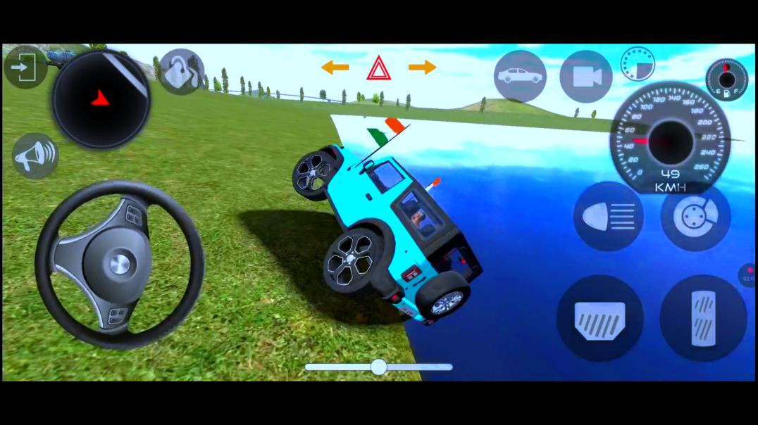 ⁣Mahindra Thar Lovers. Jai Veeru Song 🚗 indian car simulator 3d game...🔥 Red Mahindra thar modified