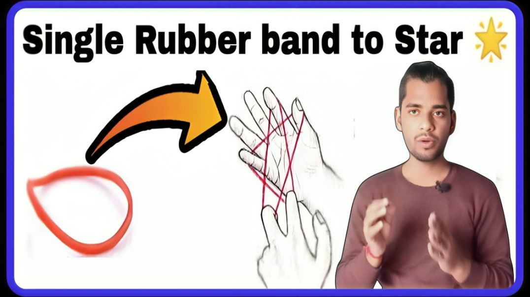 ⁣how to make star from rubber band | rubber band se star kaise banaen | easy star making from rubber 