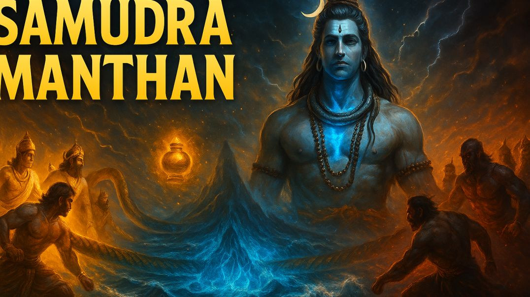 ⁣Samudra Manthan: Jab Mahadev Ne Vish Piya Aur Duniya Bachayi!”