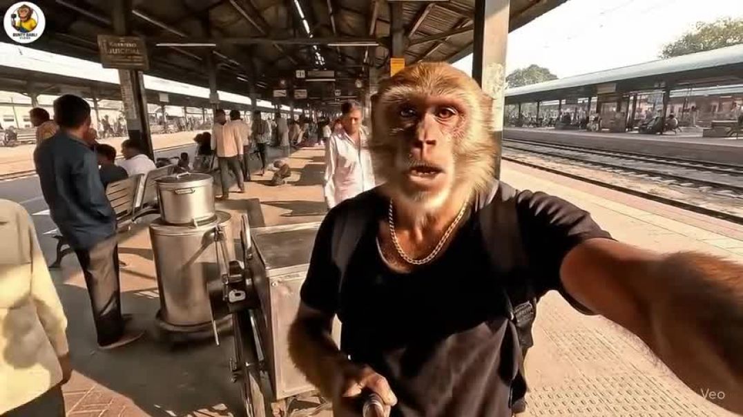 ⁣बन्दर_समझ_के_ट्रेन_से_TT_ने_उतार_दिया_😤____Baba_Bunty_New_Vlog____Ai_monkey_vlogs___(480p)