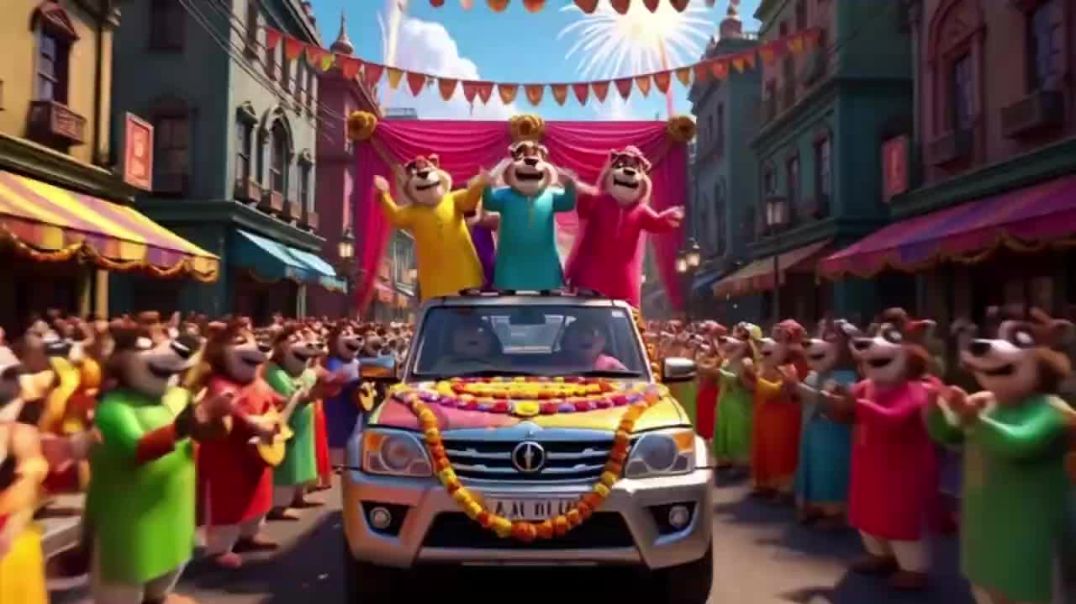 ⁣कुत्ते की निकली बारात Part 12 _ Kutte Ki Barat _ Animal Wedding Song _ Cartoon Rhymes _ Hindi