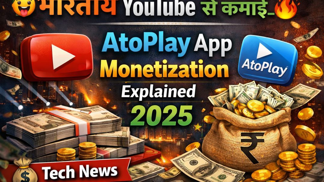 ⁣🤑भारतीय YouTube से कमाई_🔥AtoPlay App Monetization Explained 2025_ 💰Tech News