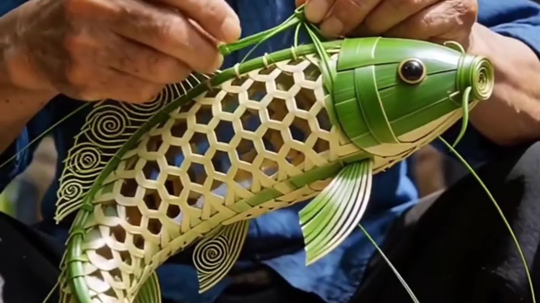 ⁣making bamboo fish