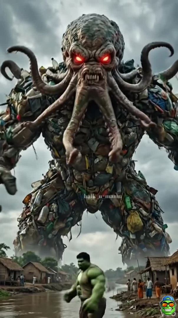 Hulk vs Plastic Monster 💀 #hulk #hulkai #ai #viral