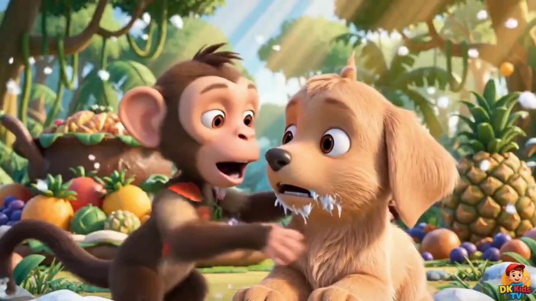 ⁣🐒❄️ मंकी बेबी बॉन बॉन और नन्हा पप्पी — बर्फीली रात की दोस्ती 🐶🛷Tiny Monkey vs Giant Crocodile 🐊 | Fo