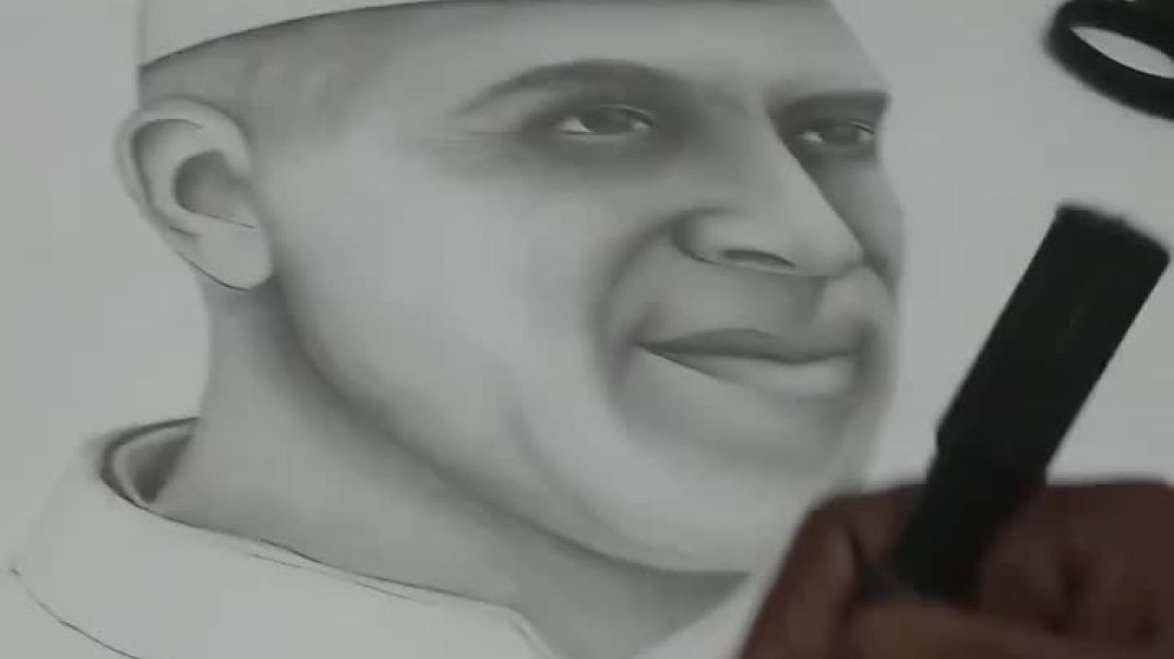 Nehru Jayanti Spacial Potrait Sketch