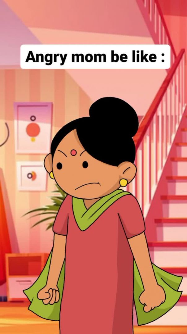 When mom becomes angry 😂😂