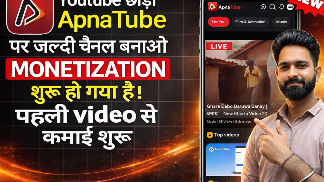 ⁣YouTube छोड़ो! ApnaTube पर पहली Video से कमाई शुरू 😱 | Full Guide