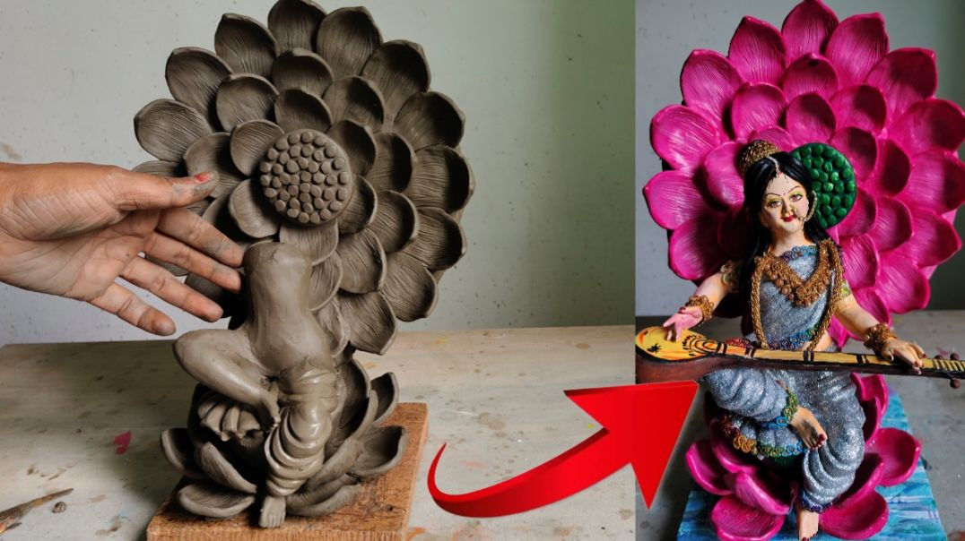 ⁣मिट्टी से सरस्वती मां की मूर्ति कैसे बनाते हैं | Saraswati Mata making 2026 | Saraswati Murti making