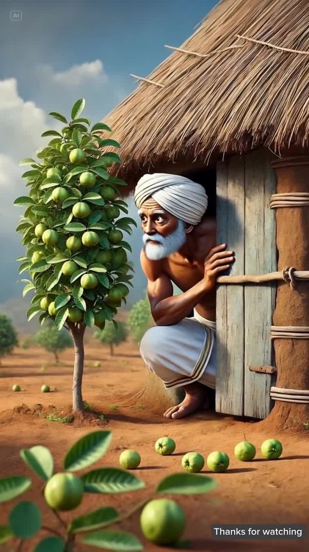 Farmers keep a secret watch because someone is stealing guavas every day 😭 _ai _pigeon _farmer(720P_